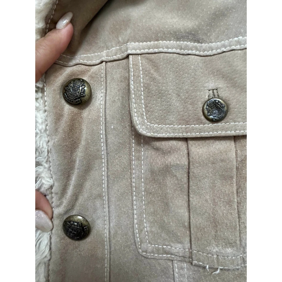 Chaqueta de Camionero Wilsons Cuero Gamuza Forrada Sherpa Para Mujer Talla M Acogedora Cálida Foto 2 de 4