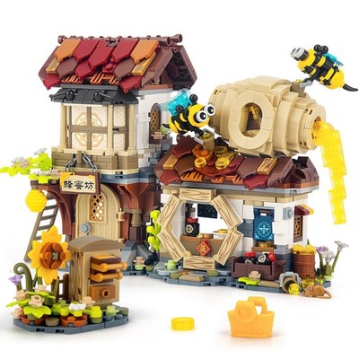 Honey Workshop Mini Building Set, MOC Street View Simulation Architecture Toy...