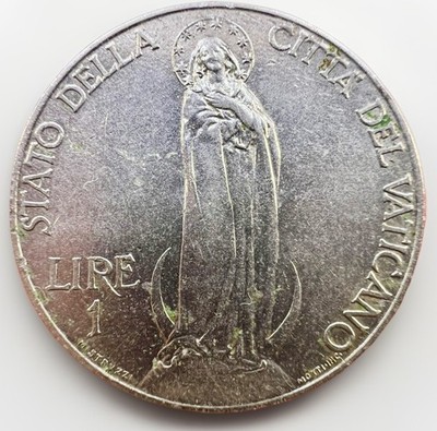 Vatican 1934  1 Lire Pio Xl KM#5 867/37