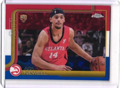2025-26 Topps Chrome NBA Asa Newell Rookie RC Red White Blue Refractor #273