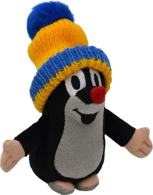 MUNABO Plüschfigur Der kleine Maulwurf, stehend mit Mütze blau-gelb, 12 cm