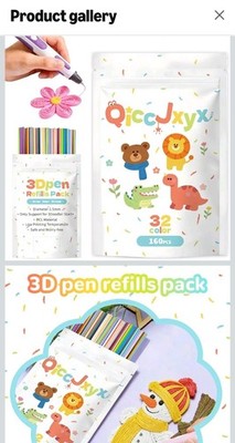32 Colors 3D Doodler Pen Refills - 160 Pcs Low Temp PCL Filament for 3D Pens