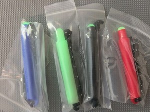 CountyComm Maratac Lot Of 4 Pop Out Pens! Black, Red, Glow, Blue, & Lanyard!