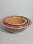 Vintage 3 Piece Autumn Peach Rainbow Pyrex Nesting Mixing Bowl Set 1980's