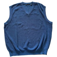 Greg Norman Golf Sweater Vest Blue Cotton Knit size XL