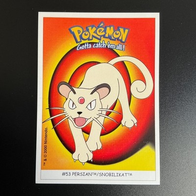 #53 Snobilikat  53 Dunkin Boomer Sticker Pokemon Karte Jahr 2000  Vintage
