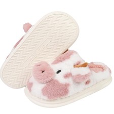 Cow Slippers Animal Slipper for Women, Fluffy Fuzzy Cute 5.5, Pink