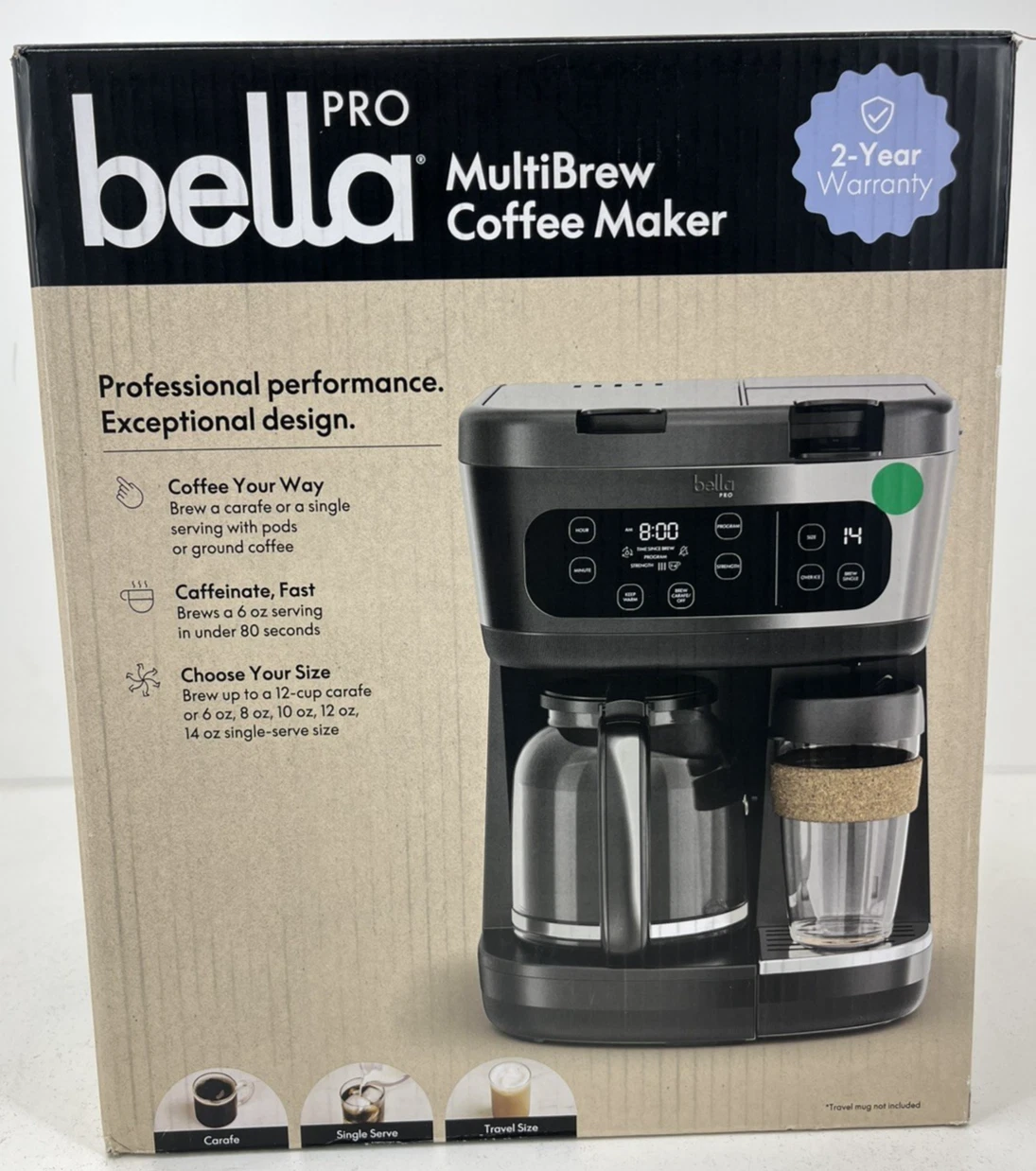bella PRO MultiBrew 12-Cup Drip & Single-Serve Coffee Maker - Black Stainless
Opens in a new window
