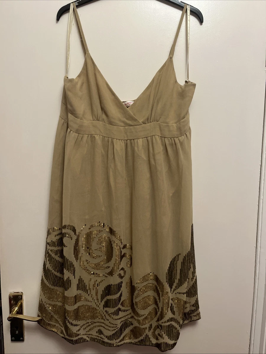 slim fit dress slacks L'agence Women's Gracelynn Beaded Fringe Dress - Brown