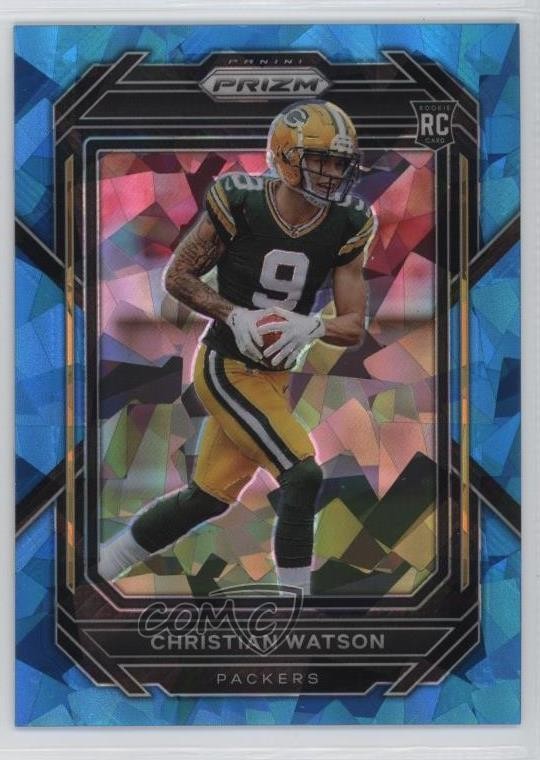 2022 Panini Prizm Rookies Blue Ice Prizm /99 Christian Watson #314 0n0g