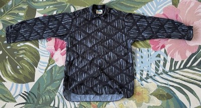 Paradise Found VTG Long Sleeve Button Down Pattern Shirt Size Large Late 80 s