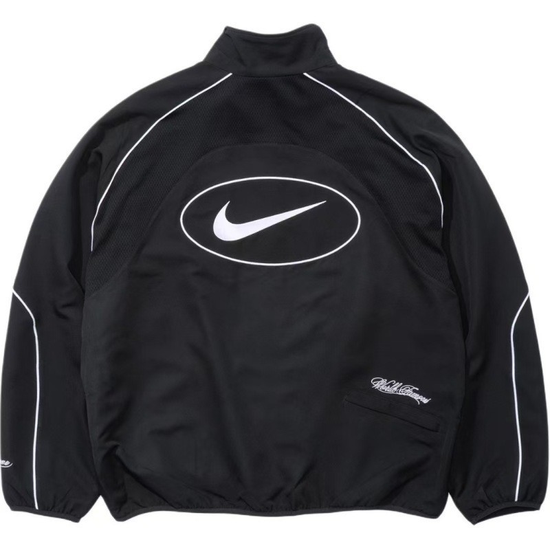 Supreme x Nike Track Jacket Black & White Logo Full Zip