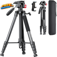 74-Camera-Tripod Porfessional Aluminum Heavy Duty Tripod Stand for Mirrorless