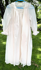 Vintage Sheer Pale Pink Nylon Short Peignoir Set Custom Sown Small