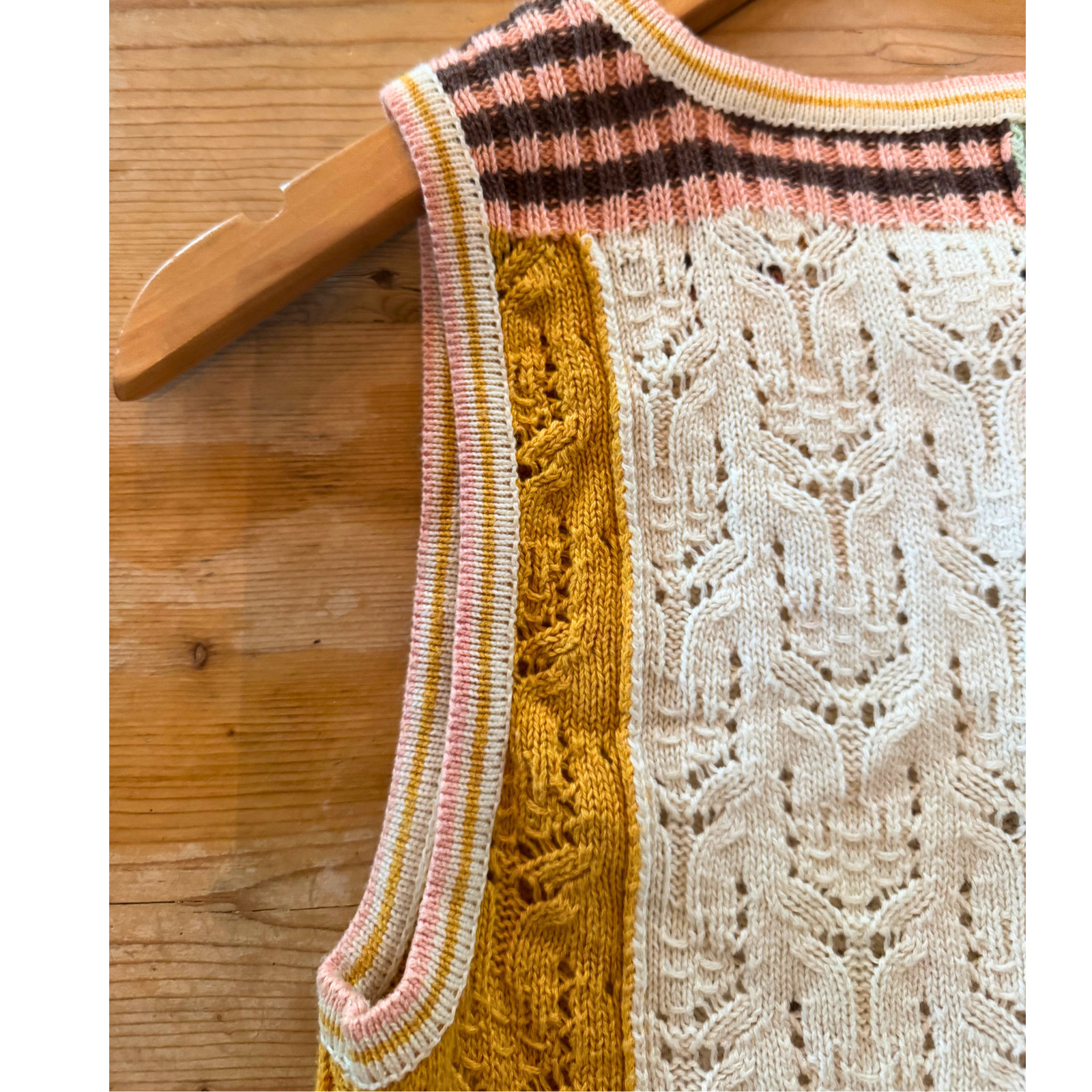 American Eagle Patchwork Pointelle Button Sweater… - image 6