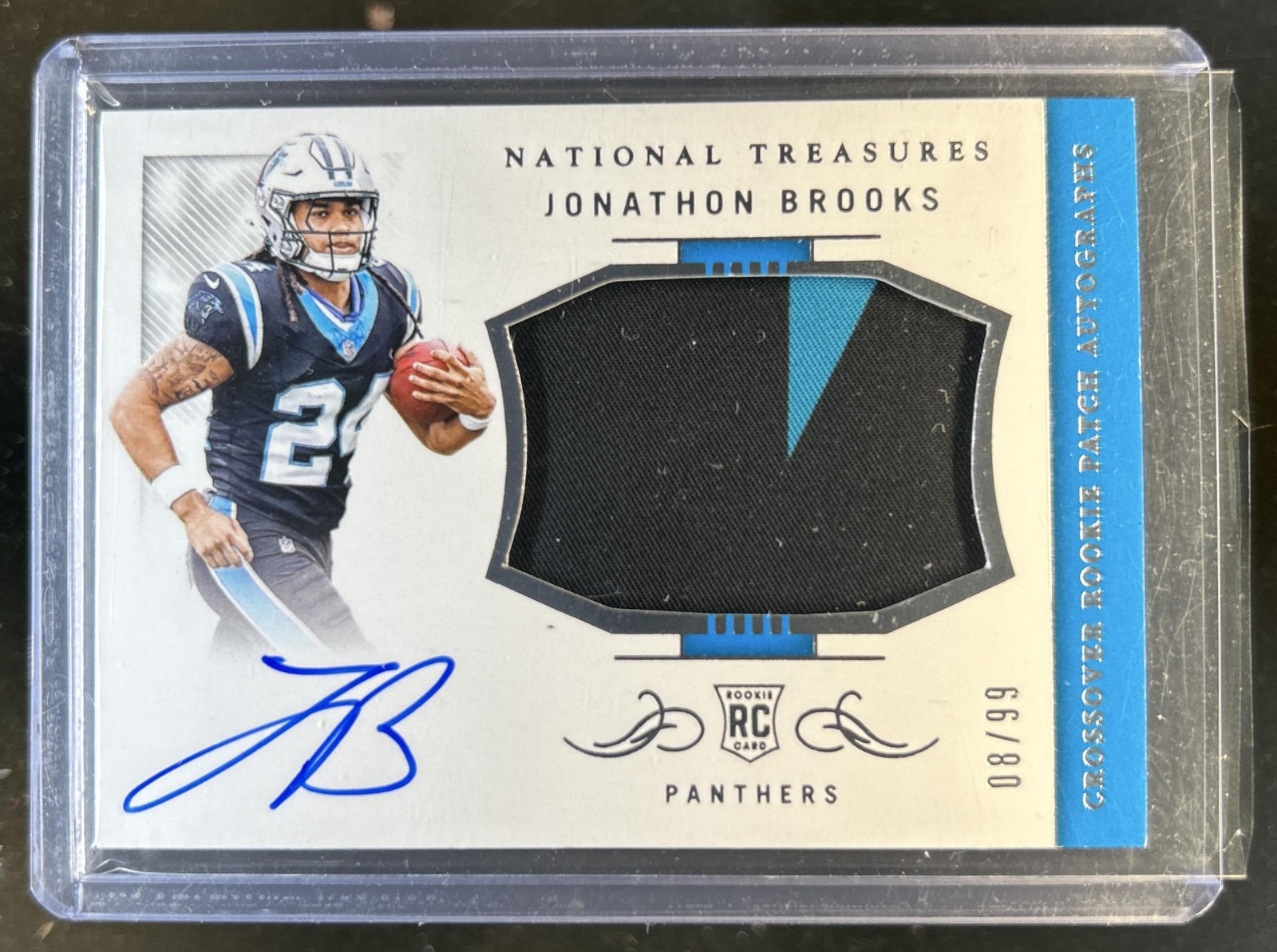 Jonathon Brooks Panini National Treasures Crossover Rookie Patch Autographs #JBS Base