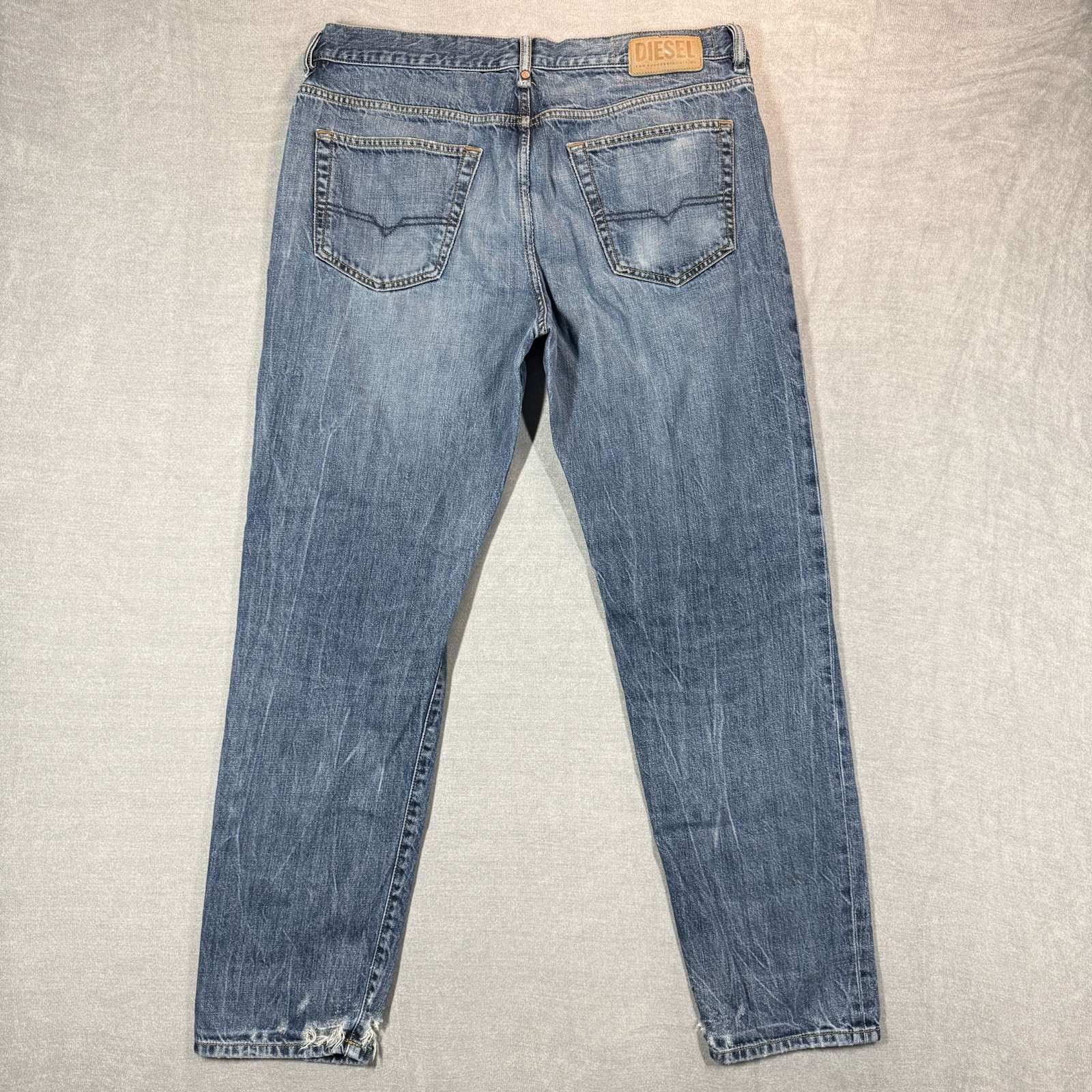 Diesel Jeans Men 36x30 Blue Mharky Slim Skinny Factory Distressed Rockstar 080AG thumbnail 5