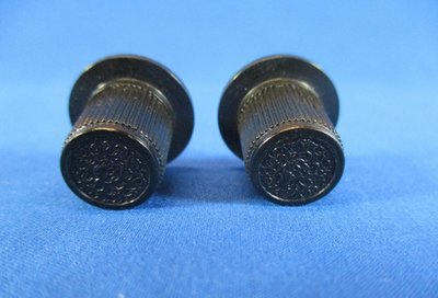 #ad Black Plastic Knobs Pair 3 4quot; Wide 5 8quot; Tall $12.50