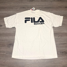 NEW Vintage 90s FILA SOCCER Football Blank White Cotton T-Shirt Size XL USA Made