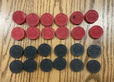 Set of 24 VTG Standard Oil checkers Bovinol Red Crown Gasoline ISO-VIS EUC