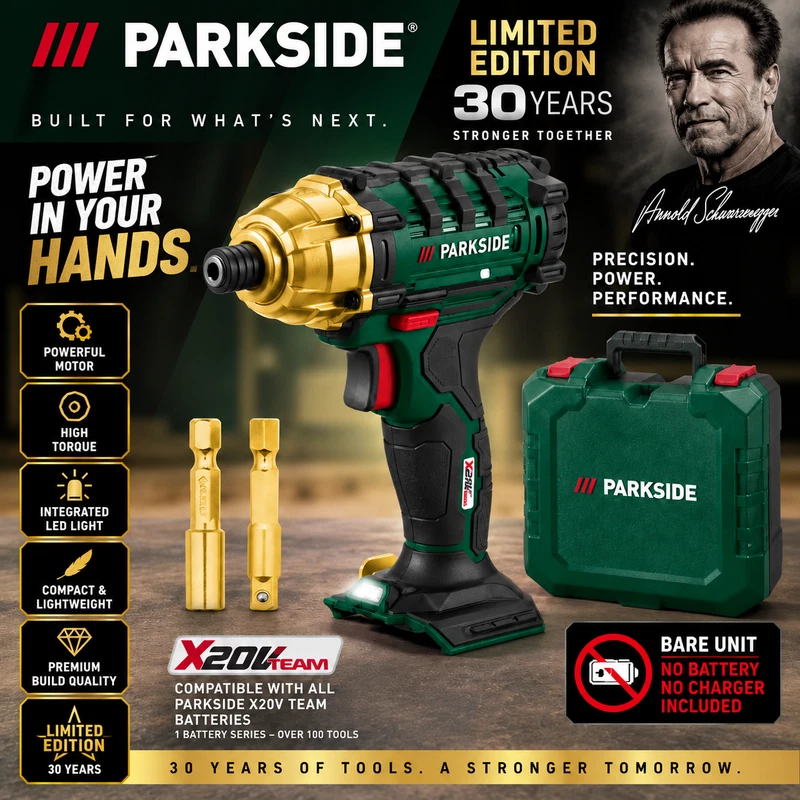 Parkside 20V Impact Driver 180Nm 30 Years Limited Edition Bare Unit