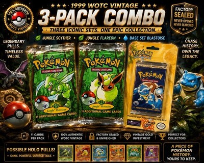 2x First Edition Jungle Pack and 1x Base Set Blister Pack Combo