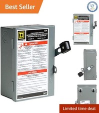 Compact Square D 30 Amp Fusible Safety Switch for Indoor Use - Gray Finish