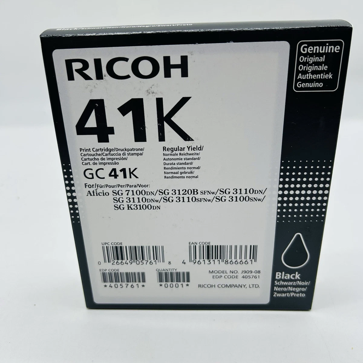 Lot De Cartouches D'encre Ricoh 41ML 41CL 41YL 41KL - Originales - Date 2021