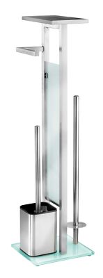 WENKO Stand WC Garnitur DEBAR Toiletten Bürsten Papier Rollen Halter Edelstahl