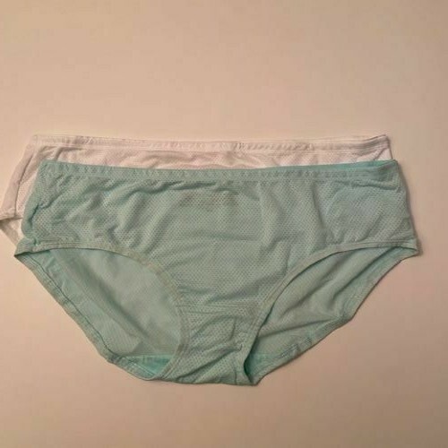 Fruit of the Loom Women's *2 Pack* Hi-Cut Panty White/Mint 7/L New w/o Tags - Picture 1 of 3