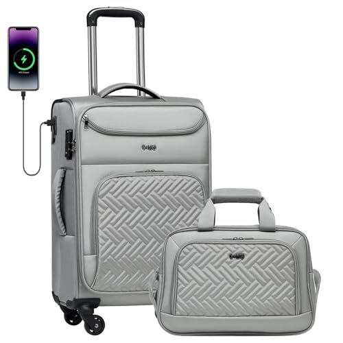 20-Inch Softside Wheeled Carry-On Luggage in Champagne Gray-image