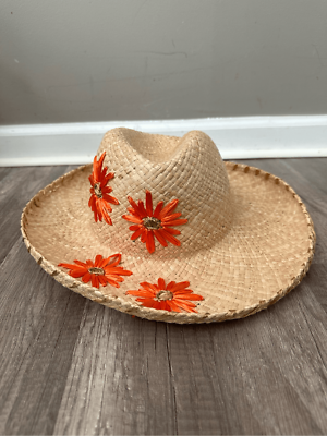Raffaello Bettini Flower Straw Fedora | eBay display picture 2