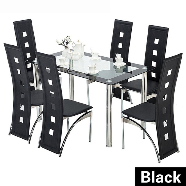 Contemporary Cherry Expandable Kitchen/Dining Room Table and 6 Chairs