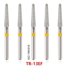 5 pcs Dental Diamond Burs FG Taper Round fit High Speed Handpiece TR-13EF ns