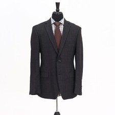DKNY 42R Navy Sport Coat Blazer Jacket Check 2B Wool