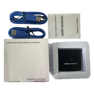 2 In 1 Out USB3.0 Switcher For Printer Keyboard Mouse Sharing Two-Way Switcher E