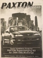 Mustang Gt Paxton Supercharger Manual Sn95 1994-1995 5.0 Engine Blower Turbo