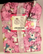 Joe Boxer Women's 2-pc Flannel Pajama/Sleepwear Set, Snowbear/Snowflakes,Choose