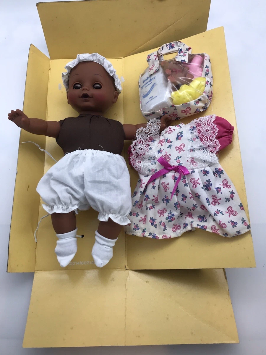 Black Baby Doll Little Belle Gift Set w Box Extra outfit Vintage 80s 90s Toy