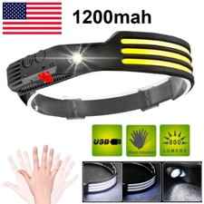COB LED Headlamp USB Rechargeable Headlight B...