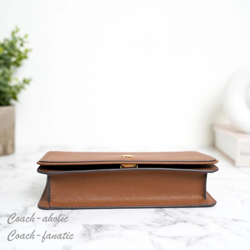 Borsa a tracolla nuova con etichette Tory Burch Emerson Saffiano mini pochette 159463 alce