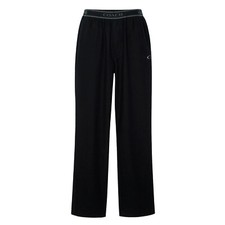 COACH Cotton Logo Elastic Waist Lounge Black Pants - C5229 - Medium