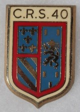 Insigne Badge POLICE Obsolète CRS 40 ORIGINAL DRAGO VINTAGE