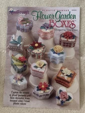 1998 Needlecraft Shop FLOWER GARDEN Plastic Canvas Pattern Book 12 Designs - EUC