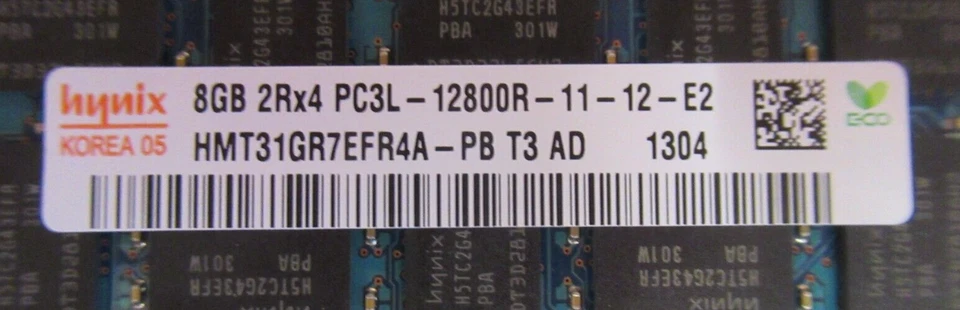 Hynix HMT31GR7EFR4A-PB 16GB (2x8GB) PC3-12800 DDR3-1600MHz ECC CL11 240P Memory - Image 3 of 3