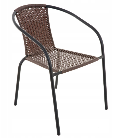 Bistrostuhl Stapelstuhl Poly Rattan Gartenstuhl Terrasse Stuhl Braun-image