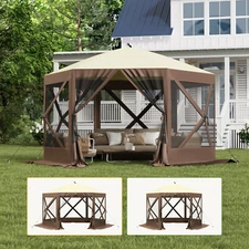10x10 ft Pop up Canopy Tent 12x12 ft Camping Party Sun Shelter Heavy Duty Gazebo