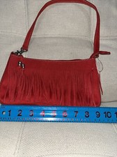 Nine West RED Fringed Purse Handbag Shoulderbag