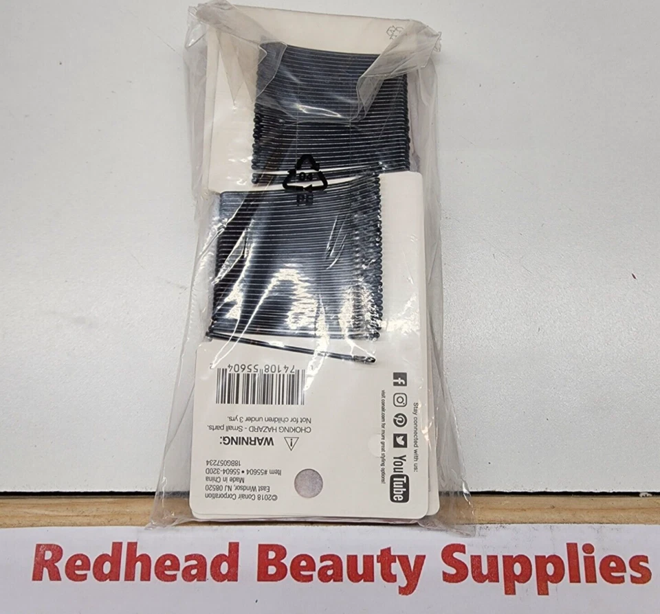 6 unidades) Pin Conair + Pasadores de sujeción negros curvados 60 pasadores por paquete de metal Foto 2 de 2