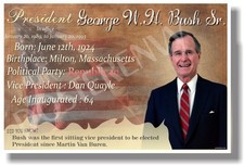 Presidential Series - U.S. President George Bush Sr. - NEW Classroom POSTER